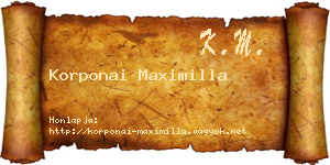 Korponai Maximilla névjegykártya